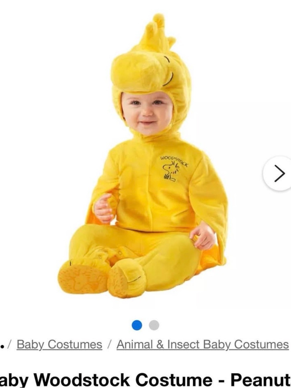 Peanuts Woodstock Baby Costume (0-6months)